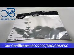 Silver three-side sealed bag with clear window