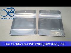 white small child proof zipper bags with clear window