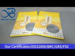 yellow stand up aluminum foil composite bag for oatmeal 450g