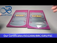 pink aluminum foil stand up zipper bag with clear window 