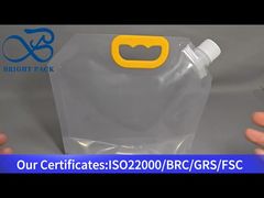 clear spouted liquid stand up pouches with handle large capacity