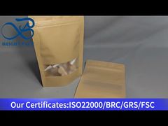 kraft paper stand up zipper bag with clear window