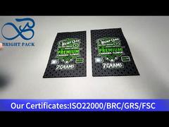 black custom child resistant mylar bag 7g