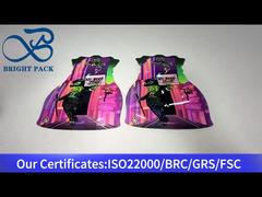 irregularly shaped chinese child resistant bag with double-sided printing