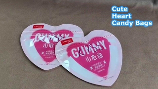 Cute Heart-Shaped Plastic Zipper Bags for Gummy Candy Storage & Party Favor Packaging