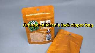 Orange children's lock zipper bag