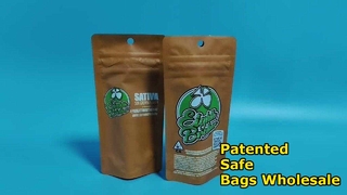 Custom Child Resistant Mylar Bags US  Patent Wholesale for Cannabis Brands