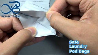 white small child resistant bags for laundry capsule detergent