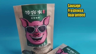 Oil-Resistant Kraft Paper Zipper Bags for Sausage Freshness & Deli Storage