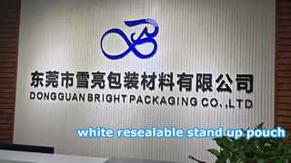 white resealable stand up pouch