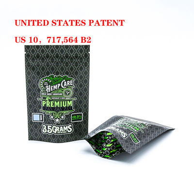 3.5g 7g Smell Proof Mylar Bags Child Resistant Safety Ziplock Stand Up Food Packaging Bag Custom Logo Supported