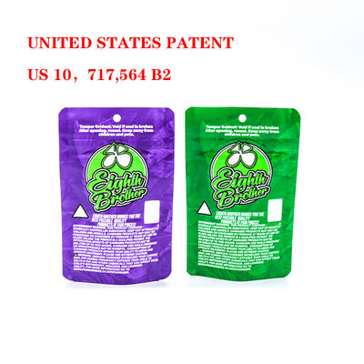 Odor Resistant  Plastic Zipper Lock Child Protective Bags Self-Standing Food Bag Custom Made