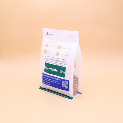 Plastic Food Bags Recyclable Eight Sided Flat Bottom Bag Recycled Plastic Zipper Pouch