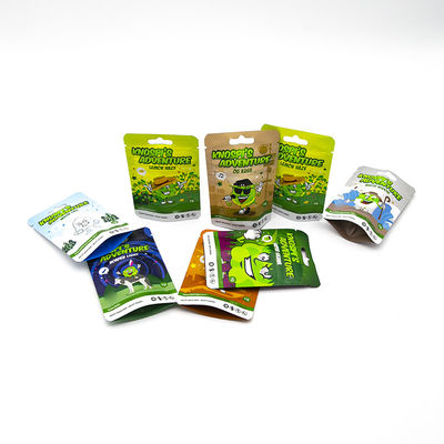Custom Child Resistant Pouch Packaging Tamper Evident Holographic Black White Matte Glossy Mylar Exit Bags