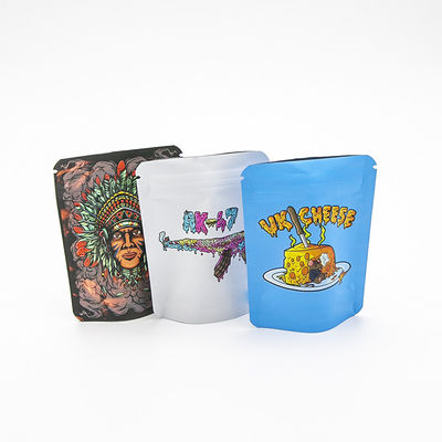 Customizable Fruity Scented Standing Zipper Mylar Cigar / Tobacco Bag With Resealable Plastic Design