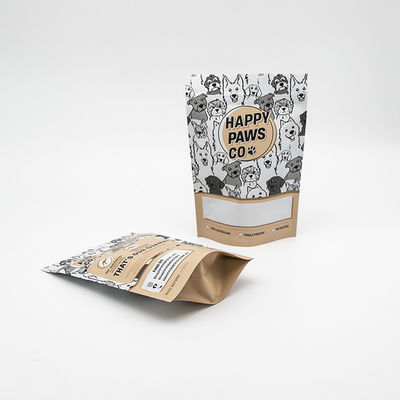 Custom Printed Frosted Ziplock Bags Resealable Stand Up Zipper Pouch Window Pet
