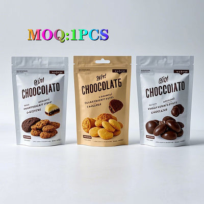 Plastic Packaging Bag With Luxury Window For Nut Chocolate Candy Sweets Pouch Bag With Child Proof Zipper