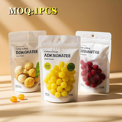 Custom Printed Heat Sealed Biscuit Snack Stand Up Pouch With Zip Plastic Packaging Aluminium Foil Food Dry Fruit Bag