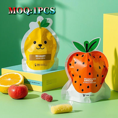 Custom Print Resealable 3.5g 7g Cookie Candy Special Shaped Ziplock Smell Proof Cutout Packs Die Cut Mylar Bags With Window