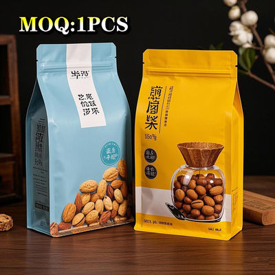 Custom 250g 500g 1kg Flat Bottom Resealable Digital/Gravure Printing Aluminum Foil Coffee Bag With Zip And Valve