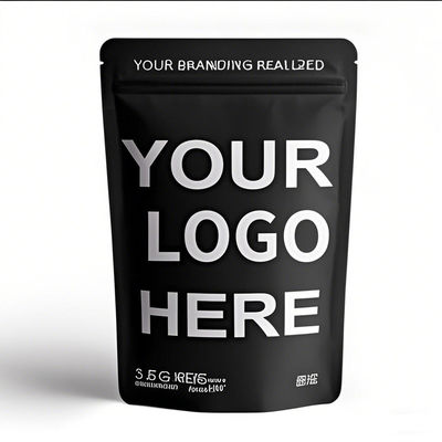 Custom Printing Matte Stand Up Ziplock Mylar Bags Resealable Smell Proof Food Packaging Pouches