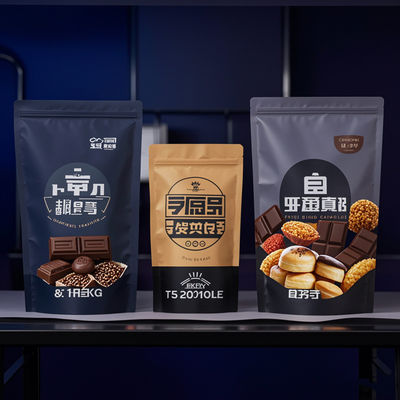 Custom Composite Food Packaging Bags  Stand Up Pouches For Snacks And Cookies Wholesale