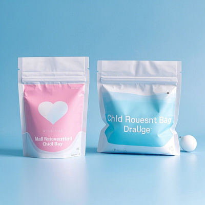 CPSC Certified Child Proof Stand Up Pouches  Airtessential Packaging For Edibles / Supplements