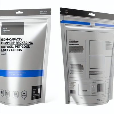 High Capacity Composite Stand-Up Packaging for Food Pet Food & Daily Goods Customizable Size  Printing & Zipper Degassing Valve