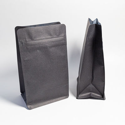 Food Safety Grade Blank Black Kraft Paper Bags Plain Unprinted Custom Branding Wholesale.