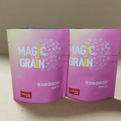 Moisture-Proof Protein Powder Solid Beverage Bags High Barrier Stand-Up Pouch Zipper Bag Custom Print