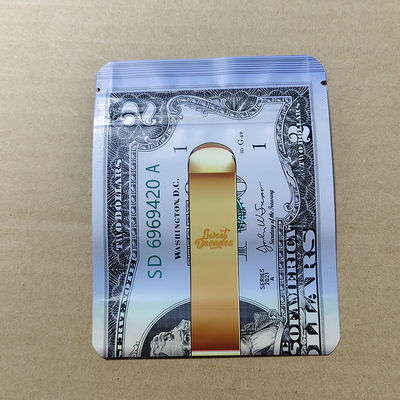 Dollar Print Child-Resistant Pouch ISO 8317 Certified Tamper-Evident Seal Custom Anti-Counterfeit Hologram
