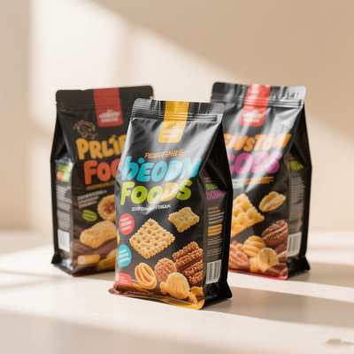 Stand-Up Mylar Pouches With Resealable Zipper | Retail-Ready Shelf Display Solution