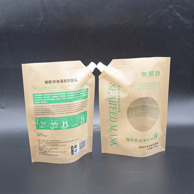 Customizable Capacity 250ml/500ml/1000ml Spout Pouches With Transparent Windows Printable For Skincare Products Packaging.