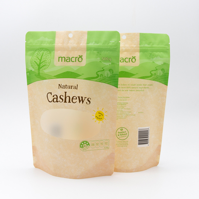 Zip-Lock Stand Up Pouches For Dry Food Packaging With Clear Windows And Food-Grade Materials Bulk Orders Discounts.