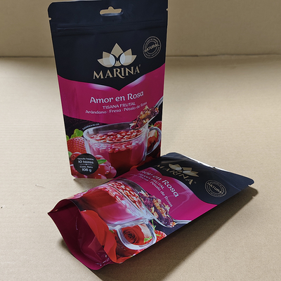 Custom Smell Proof Rose Tea Packaging Bags with Zipper Closure