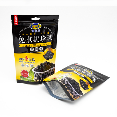 Oxygen-Barrier Stand up Pouches for Instant Food Packaging with Multi-Layer Film and Sealing Zipper.