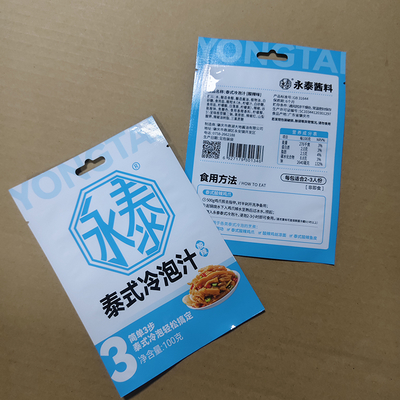 Custom Printed Sauce Packaging Bags with Zipper and Window