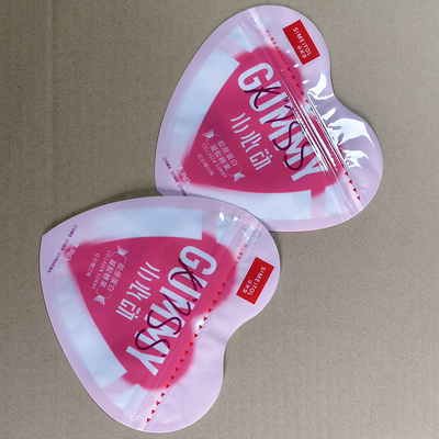 Custom Logo Heart Shape Stand Up Zipper Pouches, Food Safe Resealable Packaging Bags For Candy & Snacks​