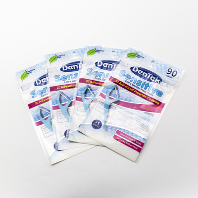 Custom Zip Lock Pouches Plastic Bags For Dental Floss Packaging Featuring Lightweight And Space-Saving.