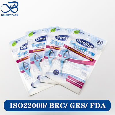 Custom Zip Lock Pouches Plastic Bags For Dental Floss Packaging Featuring Lightweight And Space-Saving.