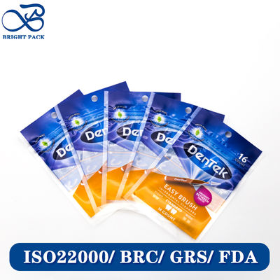 Thin-Gauge Three Sided Sealing Bag For Floss Packaging With Custom Brand Printing And Hanging Hole Design.