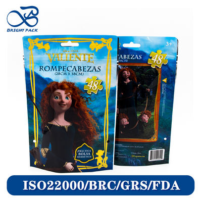 Customized Cartoon Pattern Stand Up Zipper Bags For Toys Packaging With Biodegradable Mylar And Non-Toxic Materials.