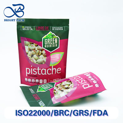 Wholesale Recyclable Plastic Stand Up Zipper Pouches For Nuts Packaging With Puncture-Resistant And Moisture-Proof.