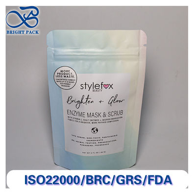 Eco - Friendly Stand Up Pouches For Skincare Products Packaging With Recyclable Materials And Customizable Branding logo.
