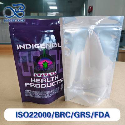 Brandable Stand Up Pouches Half Printed And Half Clear Display Window And Base Recyclable Materials Bulk Order.