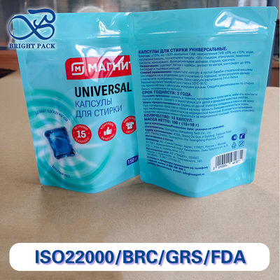 High-resolution CMYK And Digital Printing Stand Up Pouches For Laundry Pods Packaging.