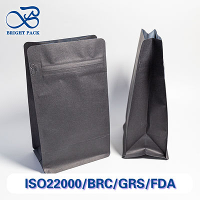 Food Safety Grade Blank Black Kraft Paper Bags Plain Unprinted Custom Branding Wholesale.