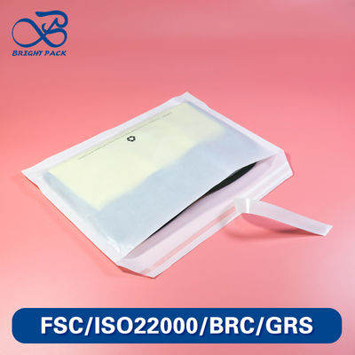 Eco Friendly Fully Recycled Custom 40g Garment Clothing Glassine Pure Paper Mailer Bag For Clothes With Adhesive Stripe