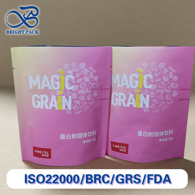 Moisture-Proof Protein Powder Solid Beverage Bags High Barrier Stand-Up Pouch Zipper Bag Custom Print