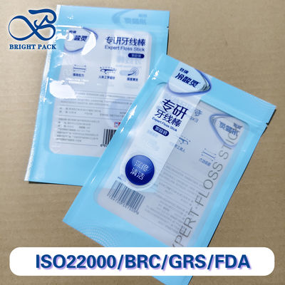 Eco-Friendly Dental Floss Picks Bags 100pc Recyclable Zipper Closure